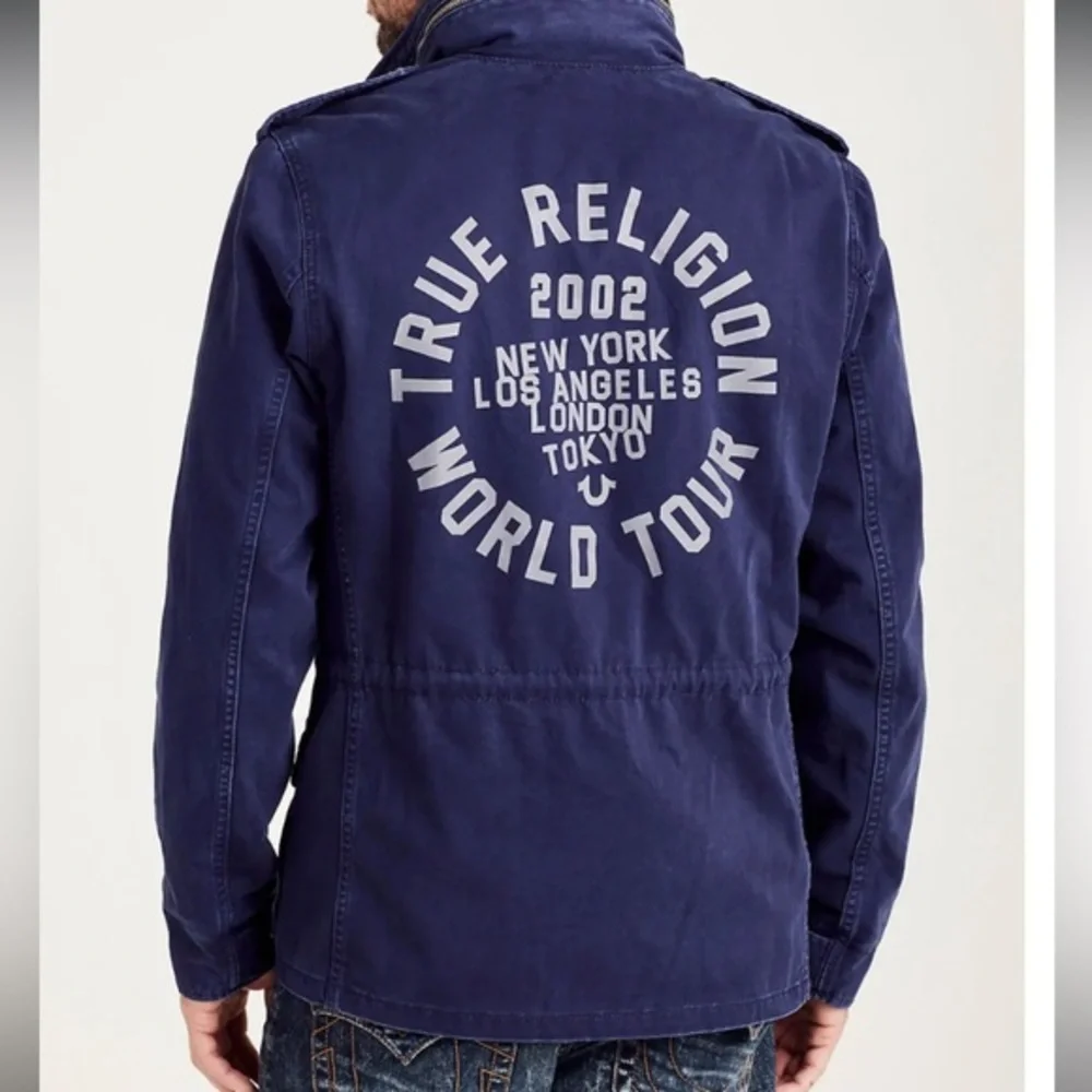 True Religion Navy Hooded Chase Military‎ Field Jacket